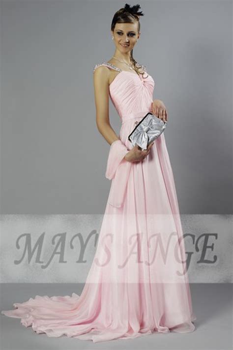 Robe Princesse De Soirée Longue Rose Poudre Ref L125 Robes