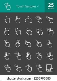 Set Hand Clicking Icons Click Finger Stock Vector Royalty Free