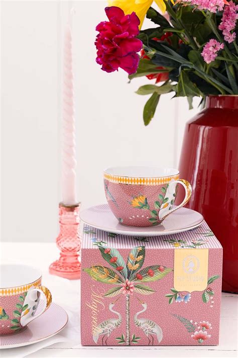 Pip Studio La Majorelle Set 2 Cappuccino Kop Schotel Roze Pip Studio