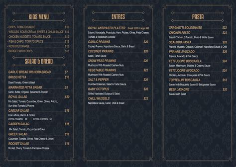 Menu - Royal Restaurant