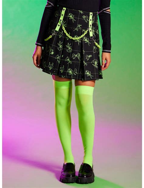 Invader Zim Chain Grid Pleated Skirt Hot Topic