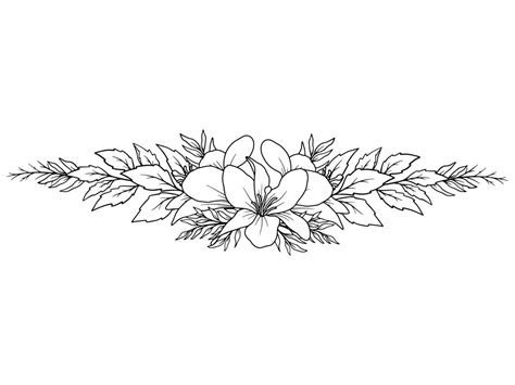 Flower Line Art Black and White 39601880 Vector Art at Vecteezy