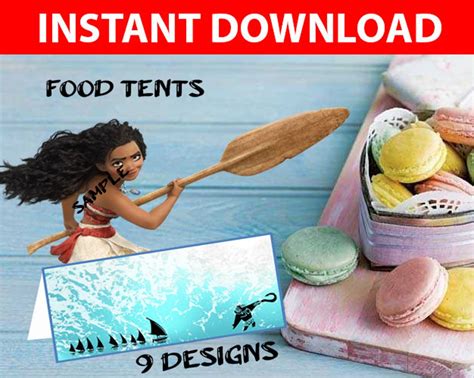 Moana Party Food Tents Moana Party Place Cards Moana Party Etsy Uk