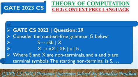 Gate Cs Q Consider The Context Free Grammar G Below S Asb