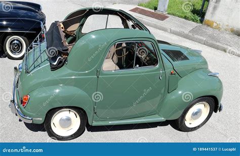 Fiat 500 Topolino Vintage Car From The Thirties In A Roadside Parking Lot Editorial Photography