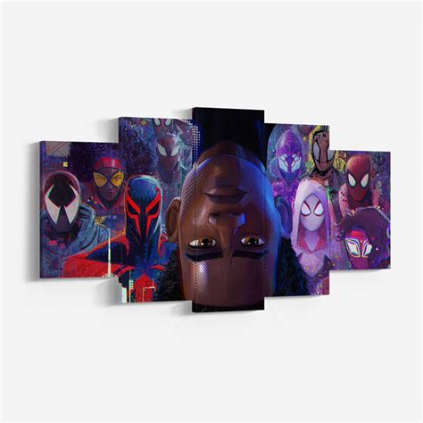 Miles Morales Spider Man Canvas Wall Art Spider Man Into The Etsy