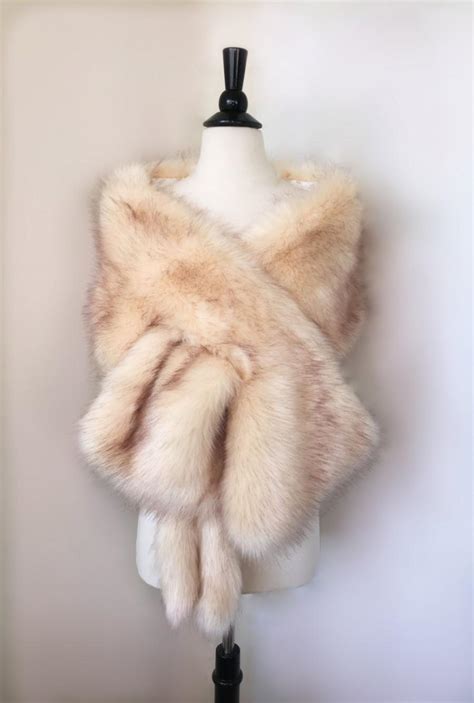 Champagne Faux Fur Bridal Wrap Wedding Fur Shrug White Fur Wrap