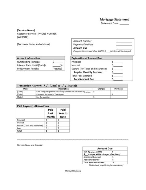 Mortgage Statement Fill Out Printable PDF Forms Online