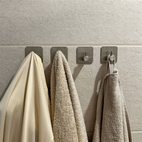 Stainless Steel Bathroom Wall Hooks (No-Drill) - Living Simply House