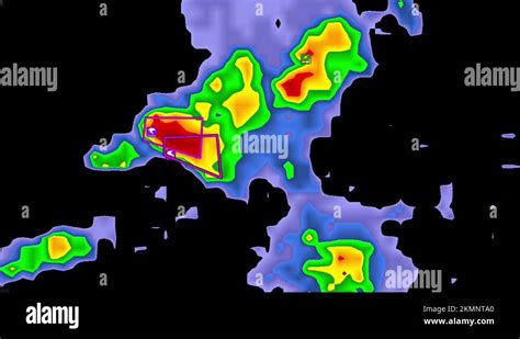 Severe Thunderstorms With Tornado Warning On Severe Weather Radar