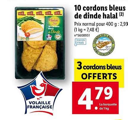 Promo 10 Cordons Bleus De Dinde Halal Chez Lidl ICatalogue Fr