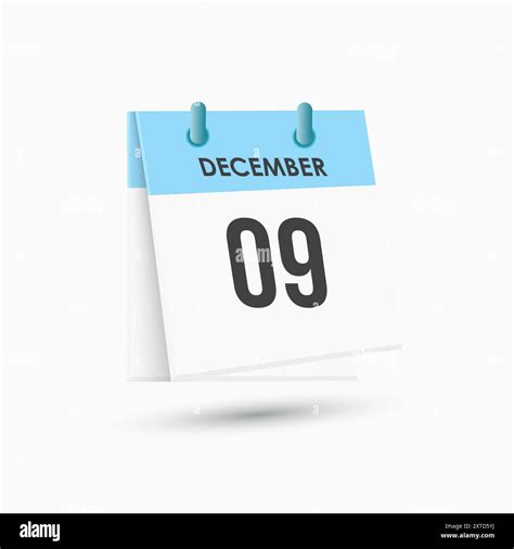 December 9 Calendar And Time Planner Daily Calendar Icon Reminder