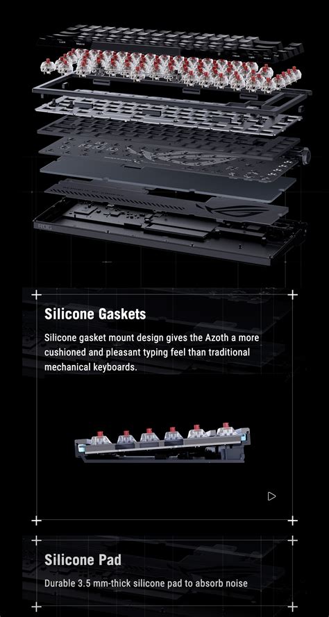 Asus Rog Azoth Wireless Gaming Keyboard Pbt Keycap Hot Swap Mechanical Switch Customizable