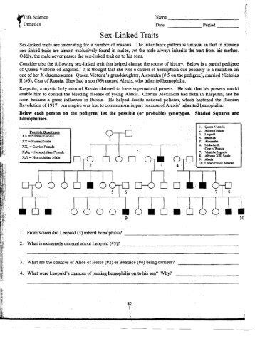 Sex Linked Traits Worksheet Answer Key Worksheet Hot Sex Picture