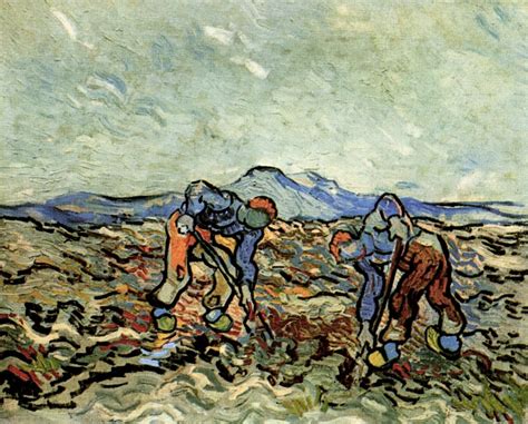 Peasants Lifting Potatoes 1890 Vincent Van Gogh