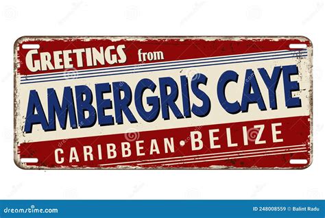 Ambergris Caye Island Belize Cenrtal America Caribbean Islands Map