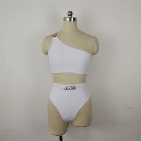 Women S Bathers Swimwear Sexy White Swimsuit Letter Metal Bikini Swim Wear And Swimsuit Price