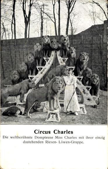 Ansichtskarte Postkarte Circus Charles Dompteuse Miss Akpool De