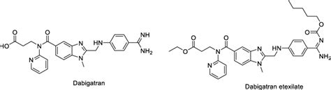 Chemical Structure Of Dabigatran And Its Prodrug Dabigatran Etexilate