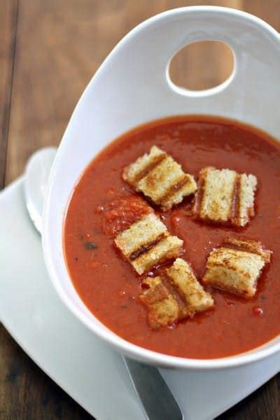 Roasted Tomato Soup And Grilled Cheese Croutons Recipe Todays Mama