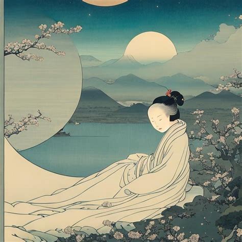 Ukiyo E Style Kate Greenaway Surreal Mysterious