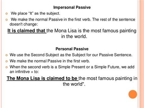 Personal And Impersonal Passive