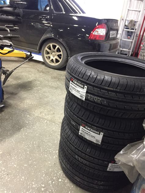 Новая летняя резина Yokohama ES32 195/50/15 — Lada Приора седан, 1,6 л ...