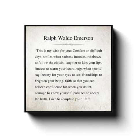 Ralph Waldo Emerson Poem This Is My Wish For You Etsy