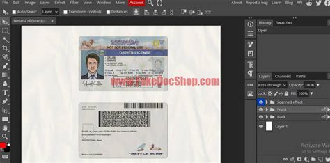 Nevada Driver License Psd Template V2 Fakedocshop