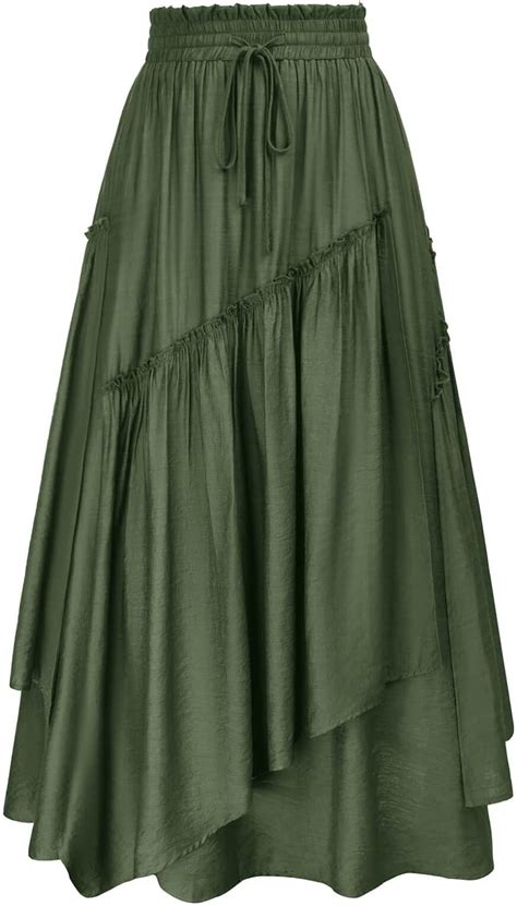 Amazon Scarlet Darkness Women Renaissance Layered Long Skirt