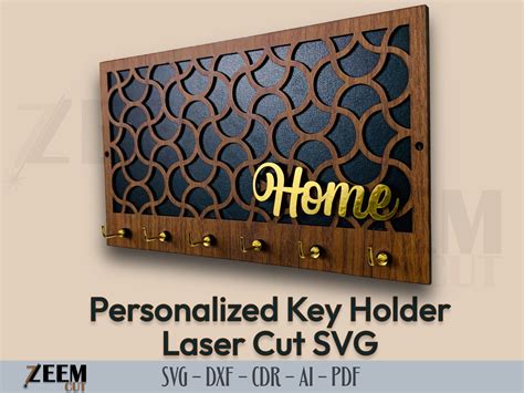 Laser Cutting Key Holder Svg Files Graphic By Zeemcut Creative Fabrica