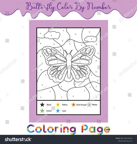 Color By Number Butterfly Images Stock Photos Vectors