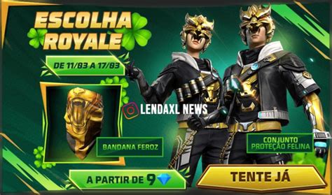 Escolha Royale Free Fire Como Conseguir o Conjunto Proteção Felina e