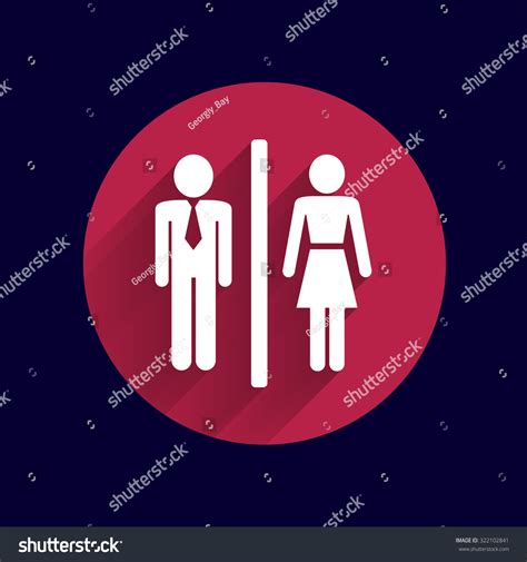 Man Woman Restroom Sign Icon Vector Vector De Stock Libre De Regalías