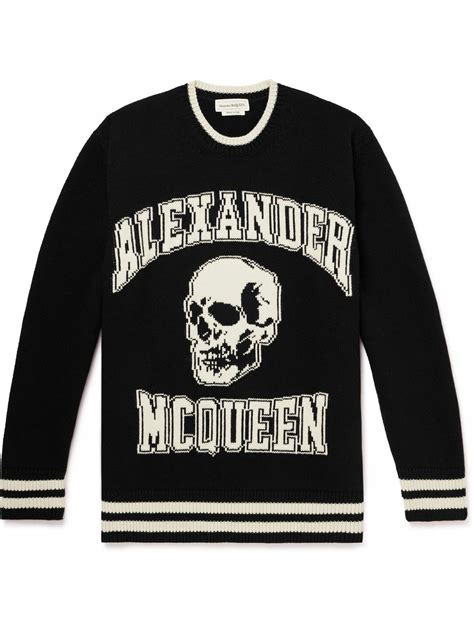 Alexander McQueen Logo Jacquard Wool And Cashmere Blend Sweater