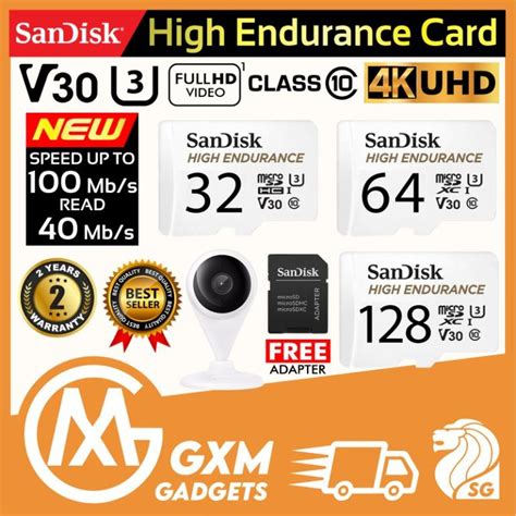 Sandisk High Endurance Video Monitoring Microsd Hc Xc Cards K Uhd Full