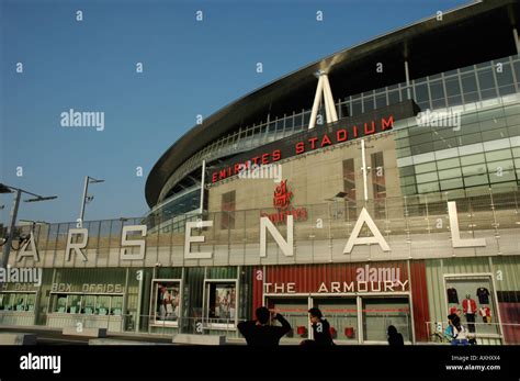 Front Of The New Arsenal Emirates Football Stadium Showing Armoury Shop