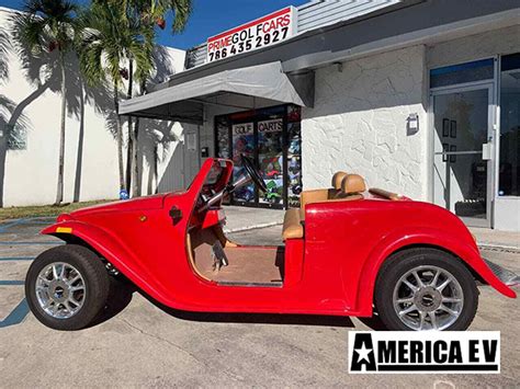 New 2024 Red America EV California Roadster 4 Passenger