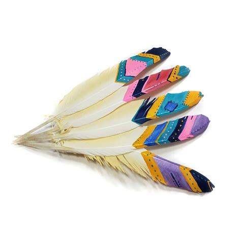 Plumas Pintadas A Mano Piezas Pulgadas Etsy M Xico