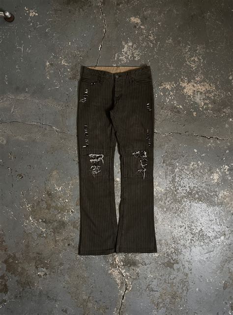 Ifsixwasnine Tuxedo Mud Max Pierced Flared Jeans Sex Scabs