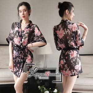 Jual Set Lingerie Jumbo G String Seksi Model Kimono Flowers Transparant Kota Bandung