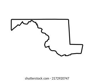 Maryland State Map Us State Map Stock Vector (Royalty Free) 2172920747 ...