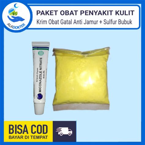 Salep Obat Gatal Plus Belerang Sulfur Bubuk Penyakit Kulit Eksim Panu