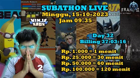 SUBATHON LIVE GAS NINJA SAGE STUMBLEGUYS MOBILE LEGENDS