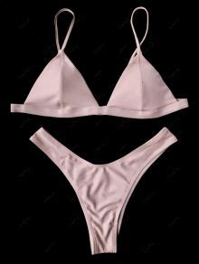 38 OFF 2019 Spaghetti Straps Padded Thong Bikini Set In PINK M ZAFUL