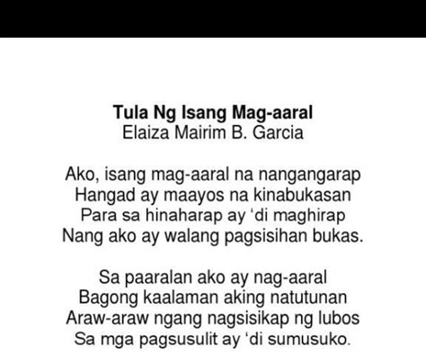 Sumulat Ng Isang Maikling Tula Na May Dalawang Saknong Na May Apat Na