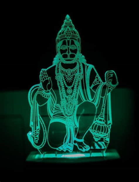 Vagalleryking Modern Contemporary Hanuman Ji 3d Illusion Acrylic Led Night Lamp For Decoration