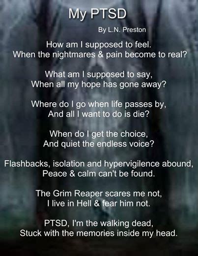 Ptsd Poem By Veteran Citizens Of Civilization Pinterest Ptsd And Poem