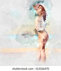 689 Watercolor Naked Woman Images Stock Photos Vectors Shutterstock