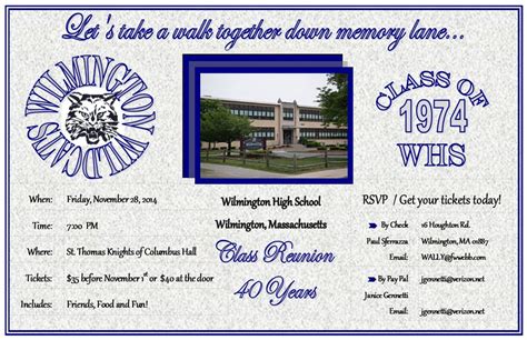 It's Reunion Time: Calling All 1974 Wilmington High School Graduates ...